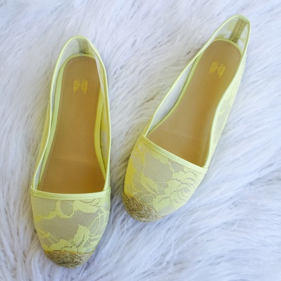 Victoria's Secret Shoes - Victoria Secret yellow lace espadrilles