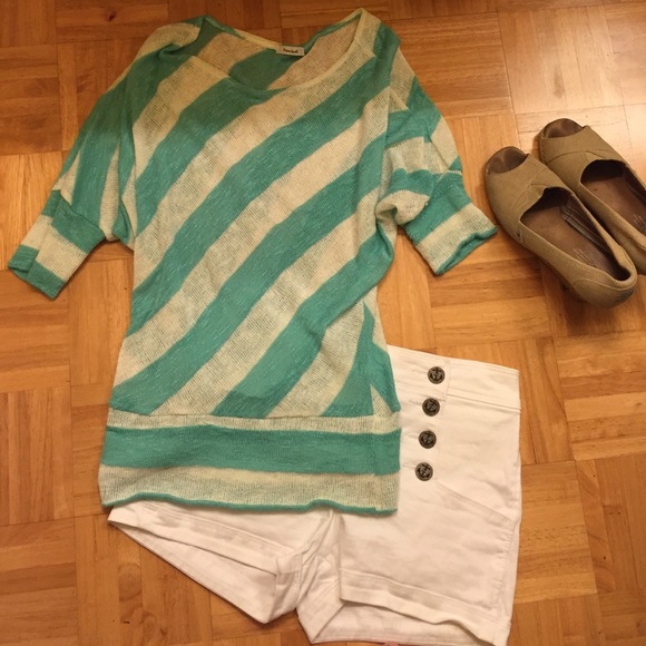 Mint Green Striped Top