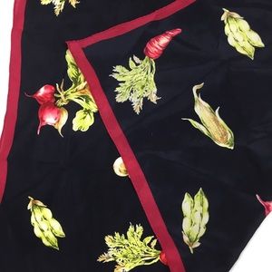Talbots silk scarf with cute vegetable print