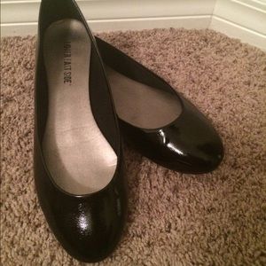 Black patent flats only worn once