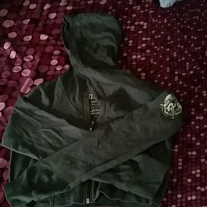 Cropped zip up hoodie