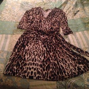 Cheetah Print Wrap Dress