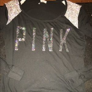 Pink bling crewneck