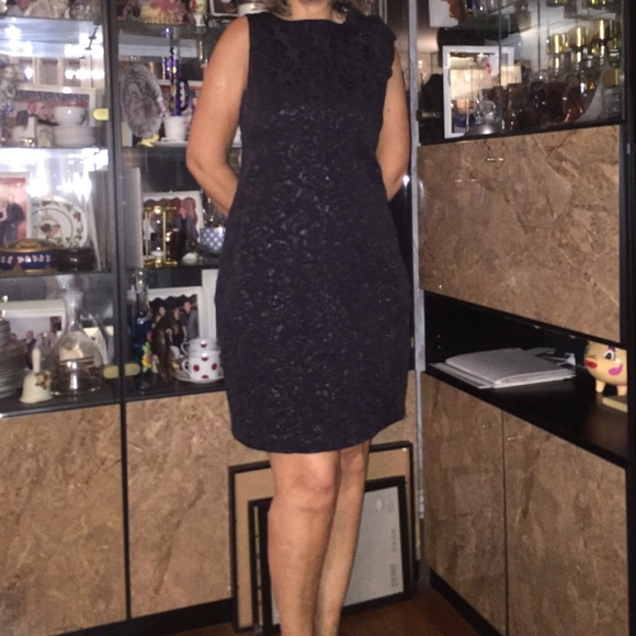 Anne Fontaine jacquard crepe sheath dress 42 FR