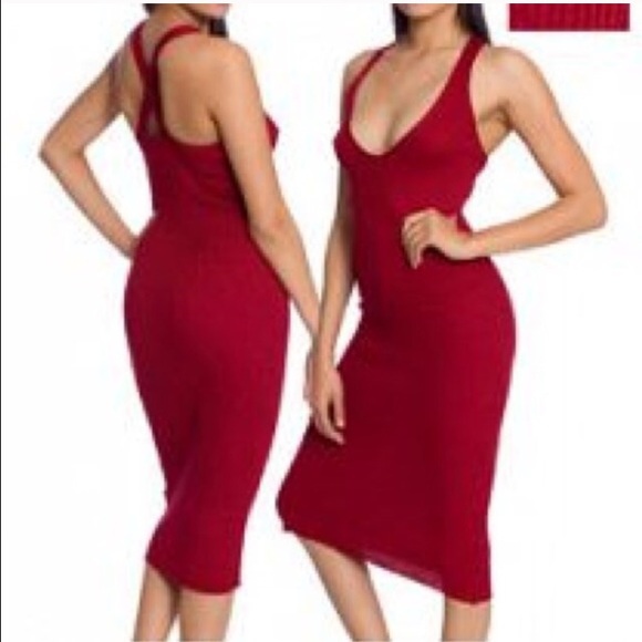 Red knitted dress