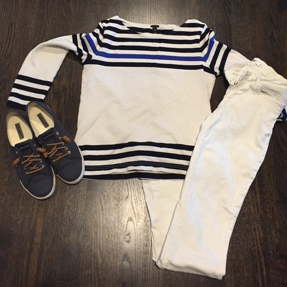 J Crew nautical boatneck top
