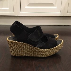 Pedro Garcia suede wedge platform sandal 38 8