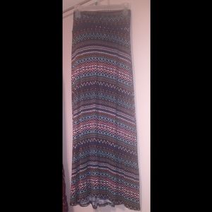 Maxi skirt , long, tribal print ,