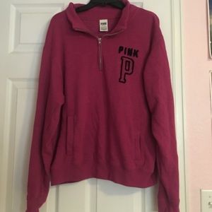 Oversized VS PINK Half-Zip sweatshirt