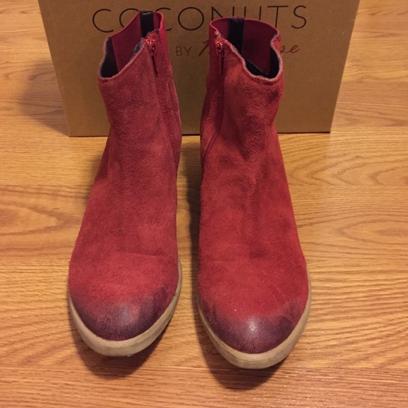 Red Distressed Boot by Coconuts - Picture 2 of 4
