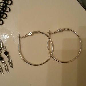 Silver hoop earings