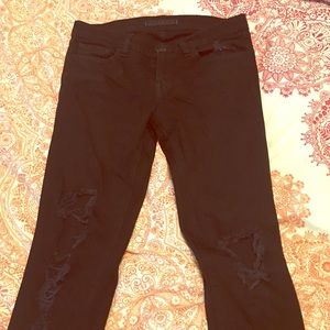 J brand distressed pencil jeans