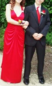 Long red prom dress