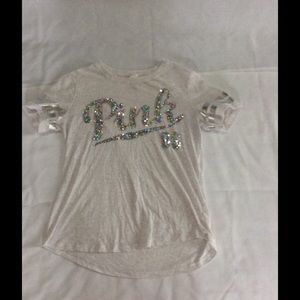 PINK Victoria Secret white lounge shirt