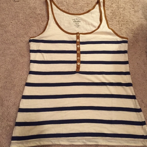 Old Navy blue pinstriped tank top