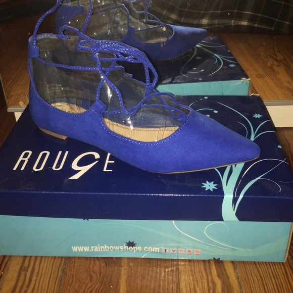 Royal Blue Lace Up Flats