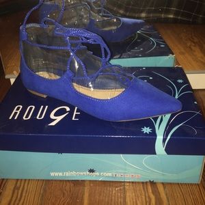 Royal Blue Lace Up Flats