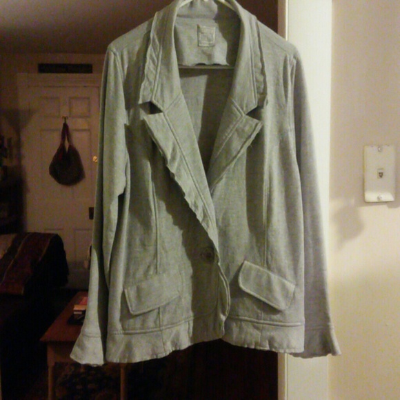Mifresia Gray Cotton Mini Blazer