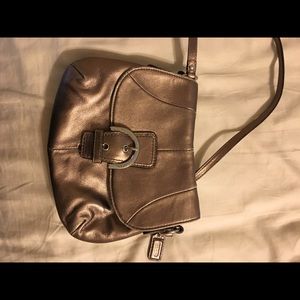 Metallic Coach crossbody bag