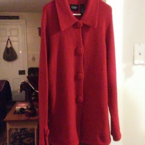 Studio by Liz Claiborne Red Sweater Coat
