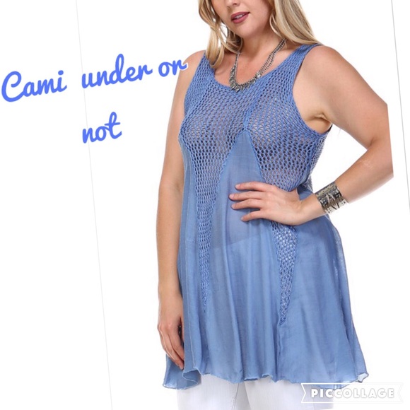 1 Left 2X's HP!!🎉Azure Diva Plus Knit Top - Picture 3 of 4