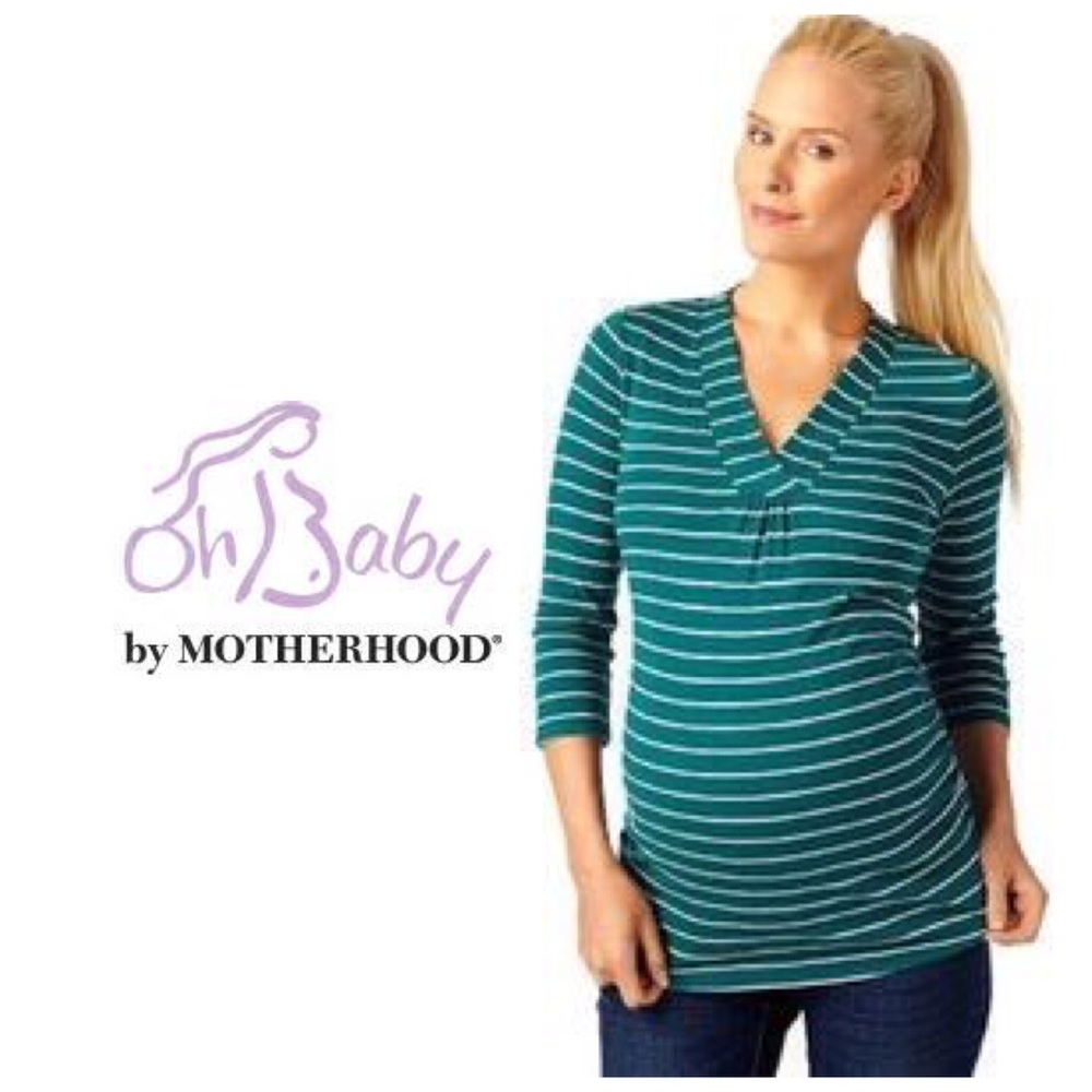 Maternity Sz L Oh Baby by Motherhood Green Top NWT - Picture 1 of 5