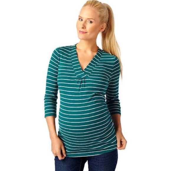 Maternity Sz L Oh Baby by Motherhood Green Top NWT - Picture 5 of 5