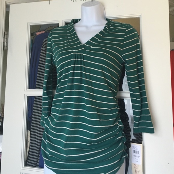 Maternity Sz L Oh Baby by Motherhood Green Top NWT - Picture 2 of 5