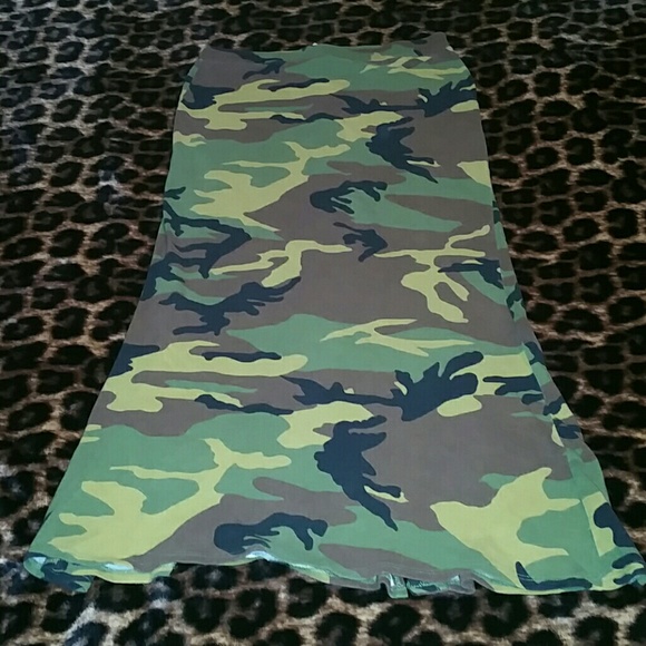Camo Maxi Skirt