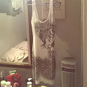 Leopard Print White Tunic - Bathing Suit Coverup