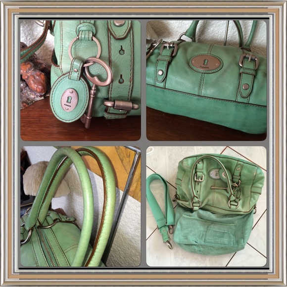 FOSSIL "Maddox" Convertible Satchel in Mint - Picture 4 of 4