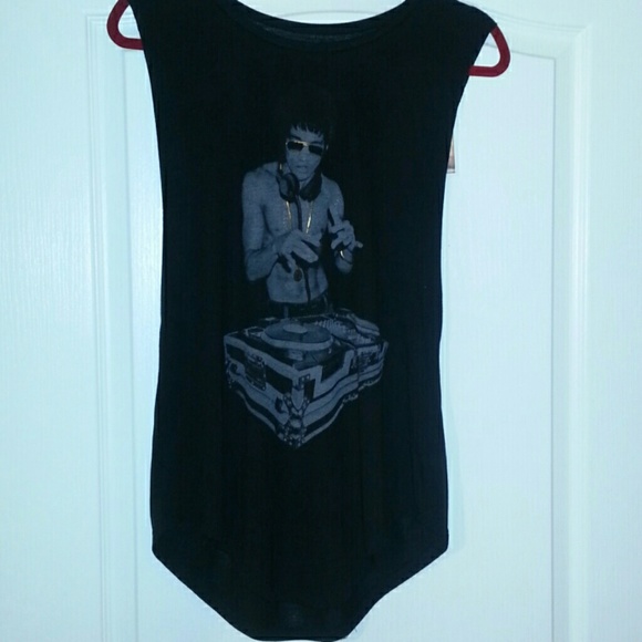 Bruce Lee Dj Black Custom Cut Top XS, S, M, L