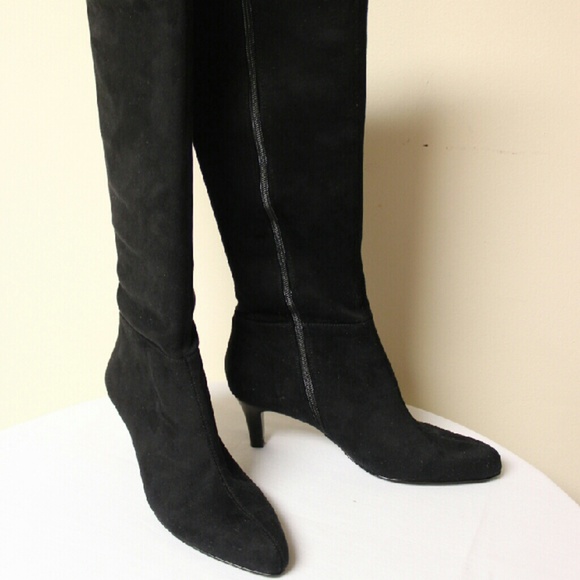 Tahari Shoes | Tahari Black Suede Boots 