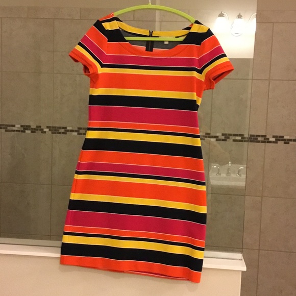 Multi colored striped dress