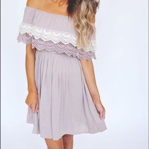 NEW Off The Shoulder Taupe Dress