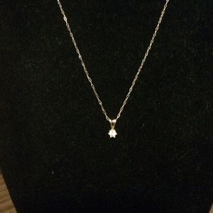 14K. Yellow Gold Diamond Pendant.
