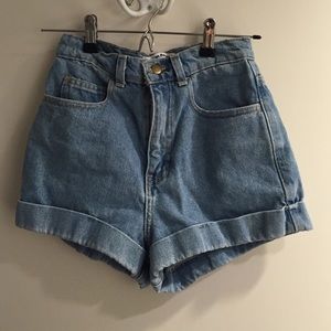 American Apparel High Waited Jean Shorts