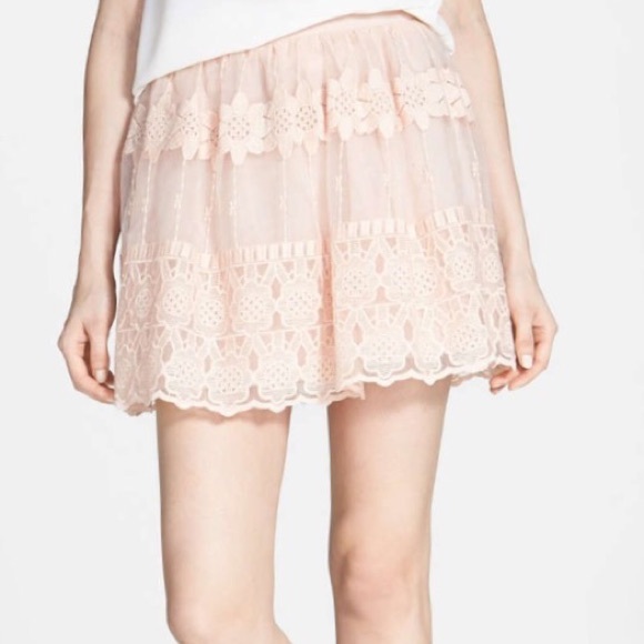 Embroidered organza skirt by Astr.