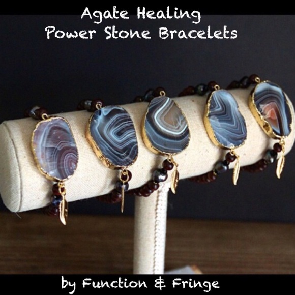 💥REDUCED💥AGATE WOOD BEAD STRETCH BRACELETS