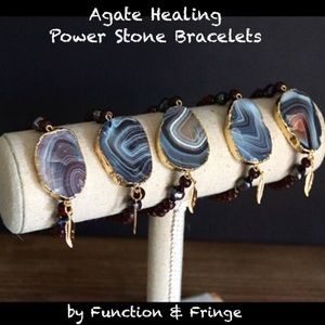 💥REDUCED💥AGATE WOOD BEAD STRETCH BRACELETS