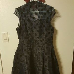 NWT Lindy Bop dark blue with black poka dress 2XL