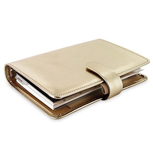 Like new gold Filofax Saffiano personal size