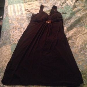 Brown Jeweled Dress