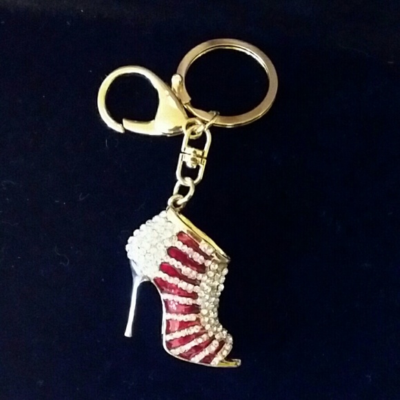 SOLD****Rhinestone high heel keyring. - Picture 3 of 4