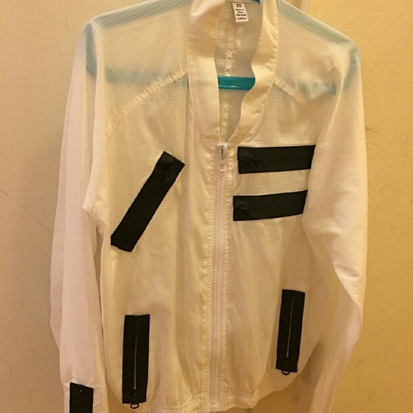 White windbreaker