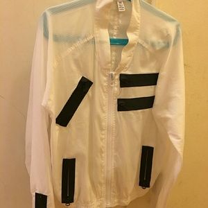 White windbreaker