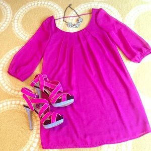 Chiffon fuchsia mini dress