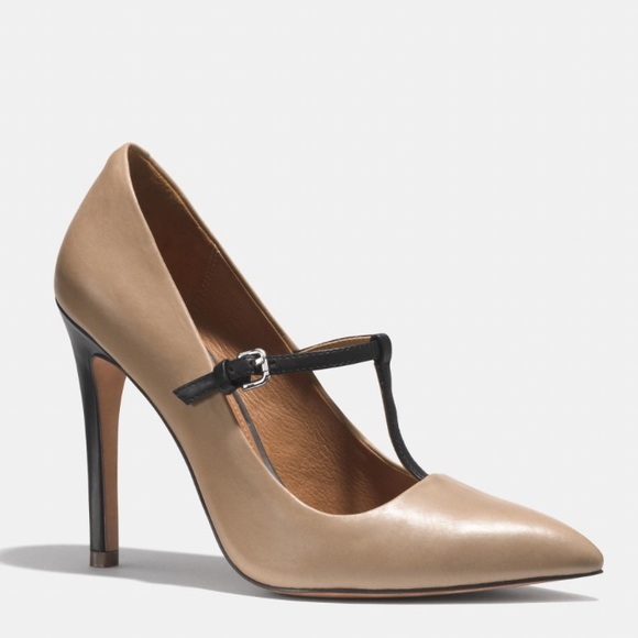 Coach Fulton Heel Mink Grey/Black size 9