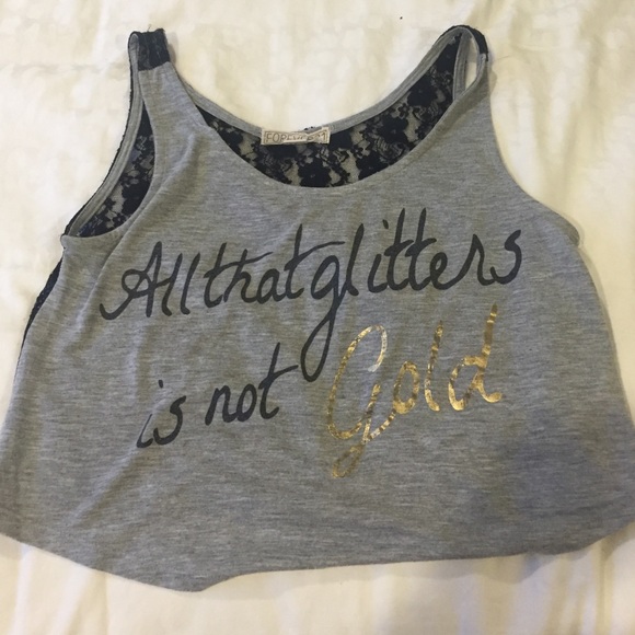 "All that glitter's not gold" Crop-top. - Picture 2 of 3