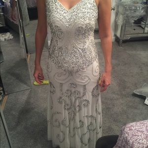 Cache embroidered dress, white, size 2